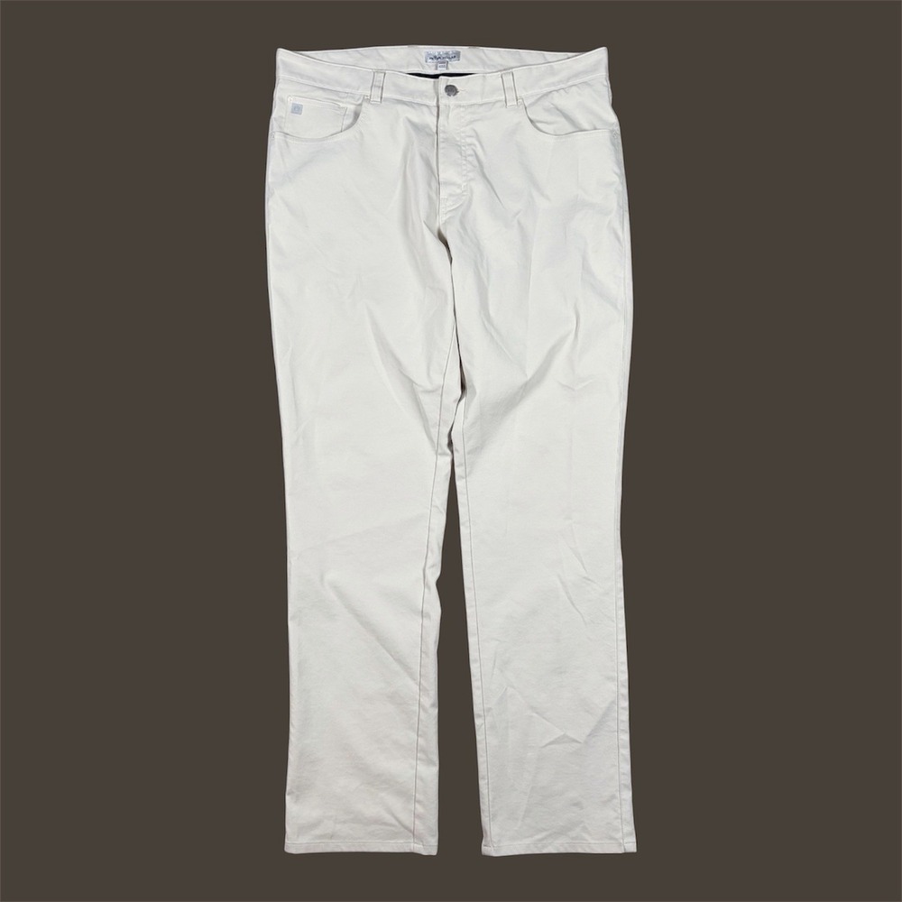 Peter Millar EB66 Performance Pants Mens 36x32 Golf Stone Beige Straight